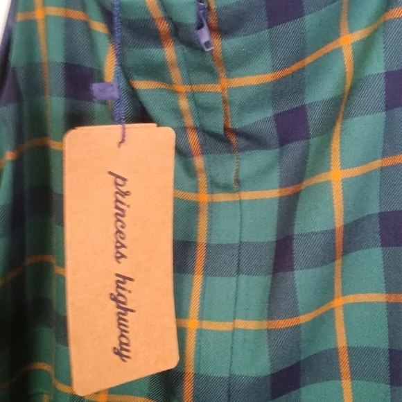 Modcloth Princess Highway Claudia Check Dress Green Plaid 10 - Picture 10 of 14